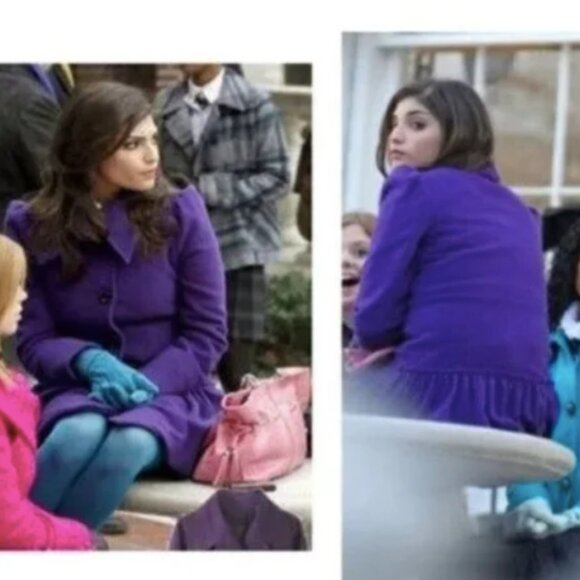 Alice + Olivia Purple S Small Wool Bubble Coat Wool Blend Drop Waist Lined - Picture 11 of 11